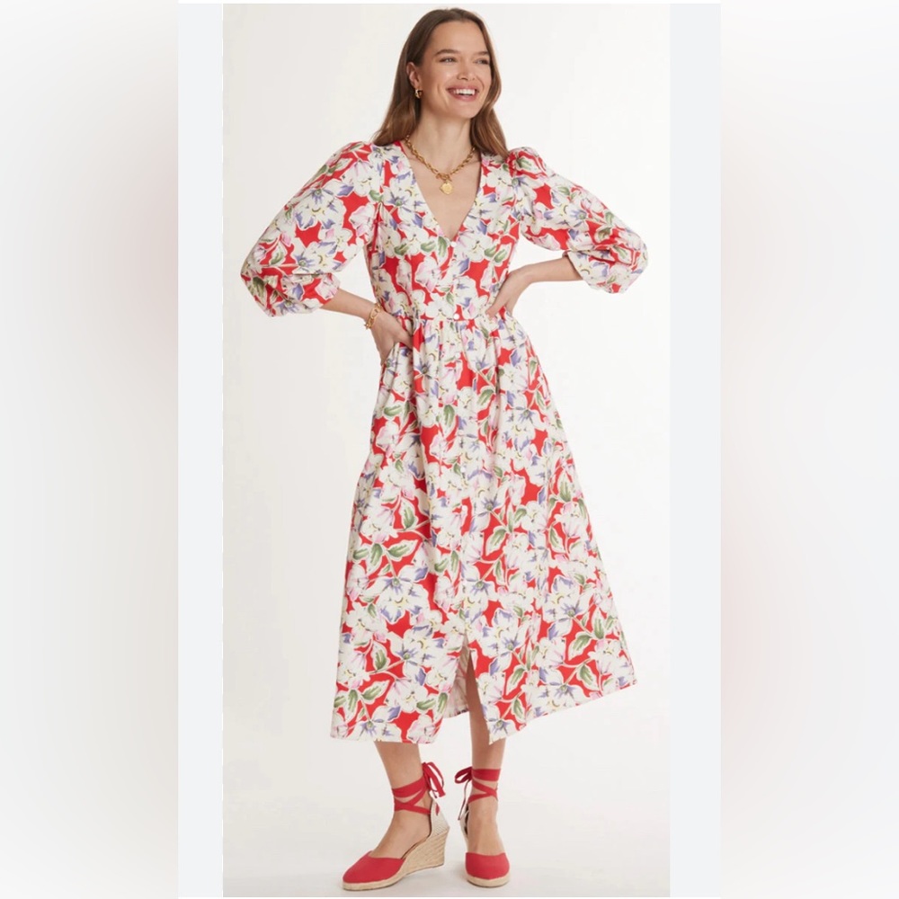 #435 Tyler Boa Sabrina MIDI Floral Dress size S